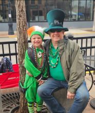 Gagen and grandson Tommy on St Patricks day