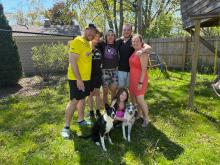 Savino family in the yard