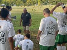 Ken Gore coaching soccer